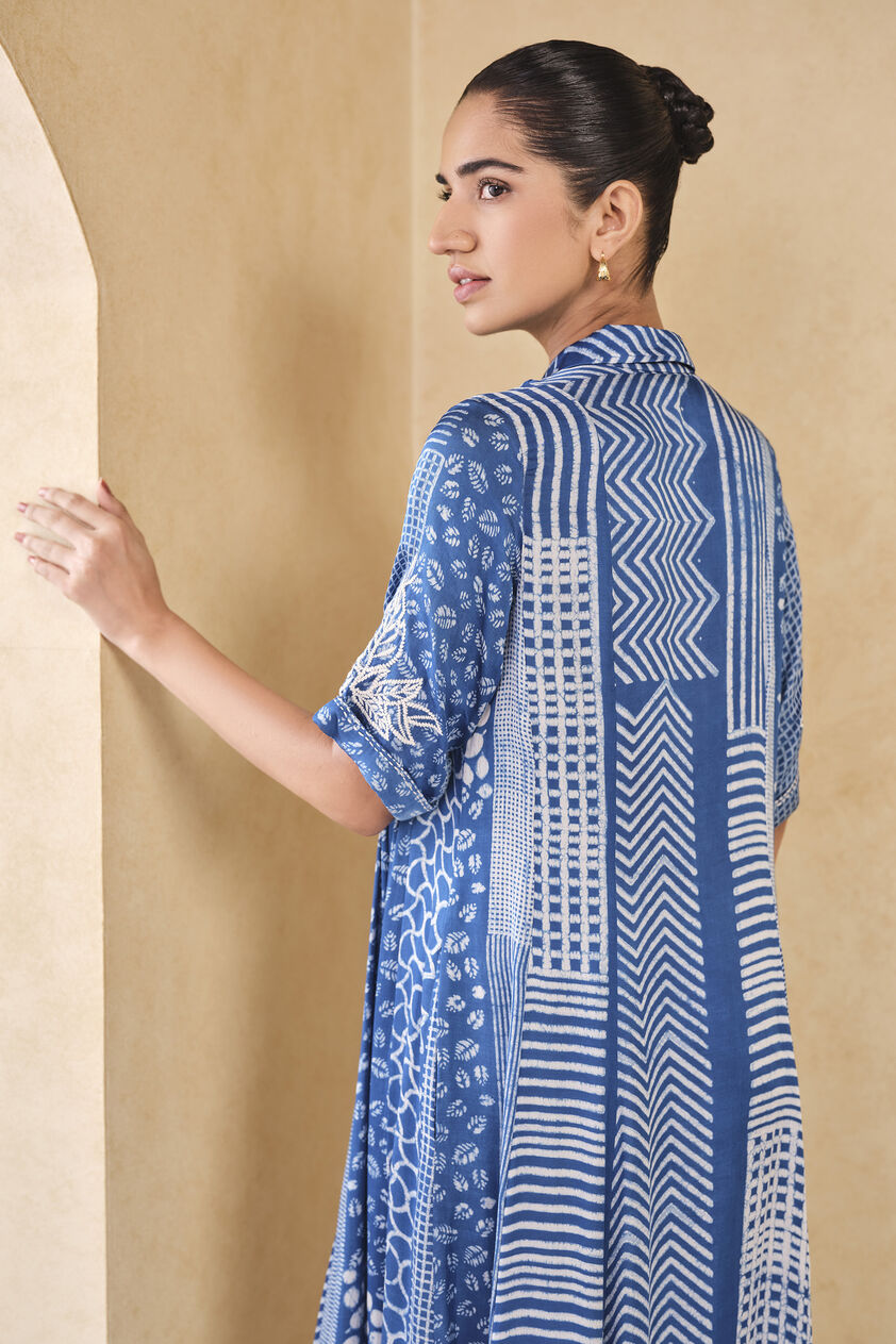 Talivere Handcrafted Dabu Dress - Blue, Blue, image 6